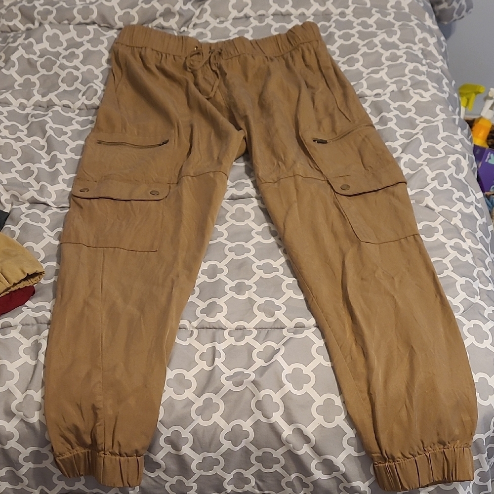 Tan Cargo Jogger Pants